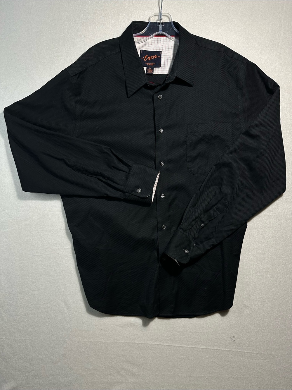 Egara Black Slim Fit Stretch Non-Iron Shirt Men’s XL